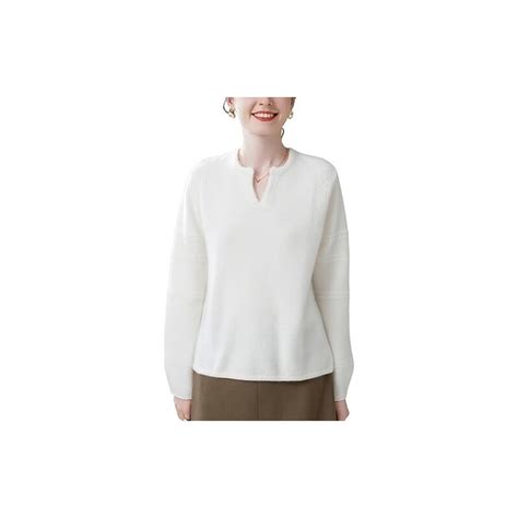 Maglione in lana e cashmere in avorio .